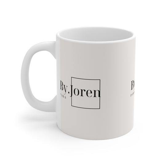 By.Joren Paws Logo Mug — Minimalist Branded Ceramic Coffee Cup (11 oz)