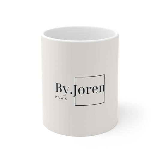 By.Joren Paws Logo Mug — Minimalist Branded Ceramic Coffee Cup (11 oz)