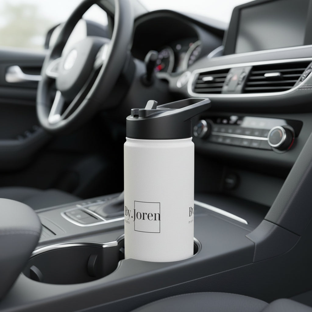 Stainless Steel Water Bottle — Minimal 'Paws| By Joren' Logo Insulated Travel Bottle