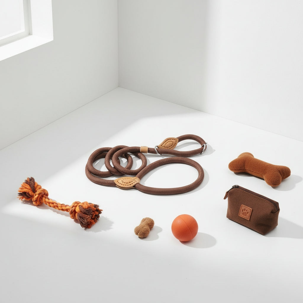 Dog Leash Slip Rope Lead Leash Heavy Duty Braided Rope Adjustable Loop Collar Training Leashes for Medium Large Dogs