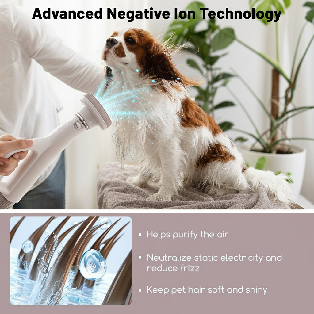 Dog Cat Hair Blower with Negative Ion Function easy to use