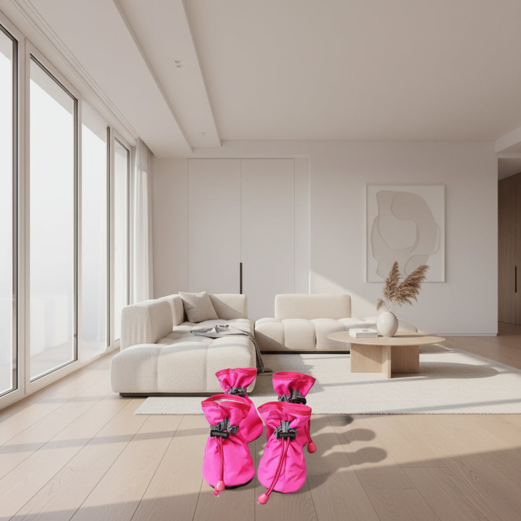 4Pcs/Set Waterproof Pet Dog Shoes Anti-Slip Rain Boots Footwear for Small Cats Dogs Puppy Dog Pet Booties Pet Paw Accessories