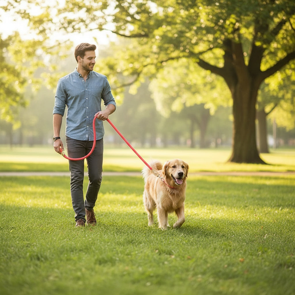 Dog Leash Slip Rope Lead Leash Heavy Duty Braided Rope Adjustable Loop Collar Training Leashes for Medium Large Dogs