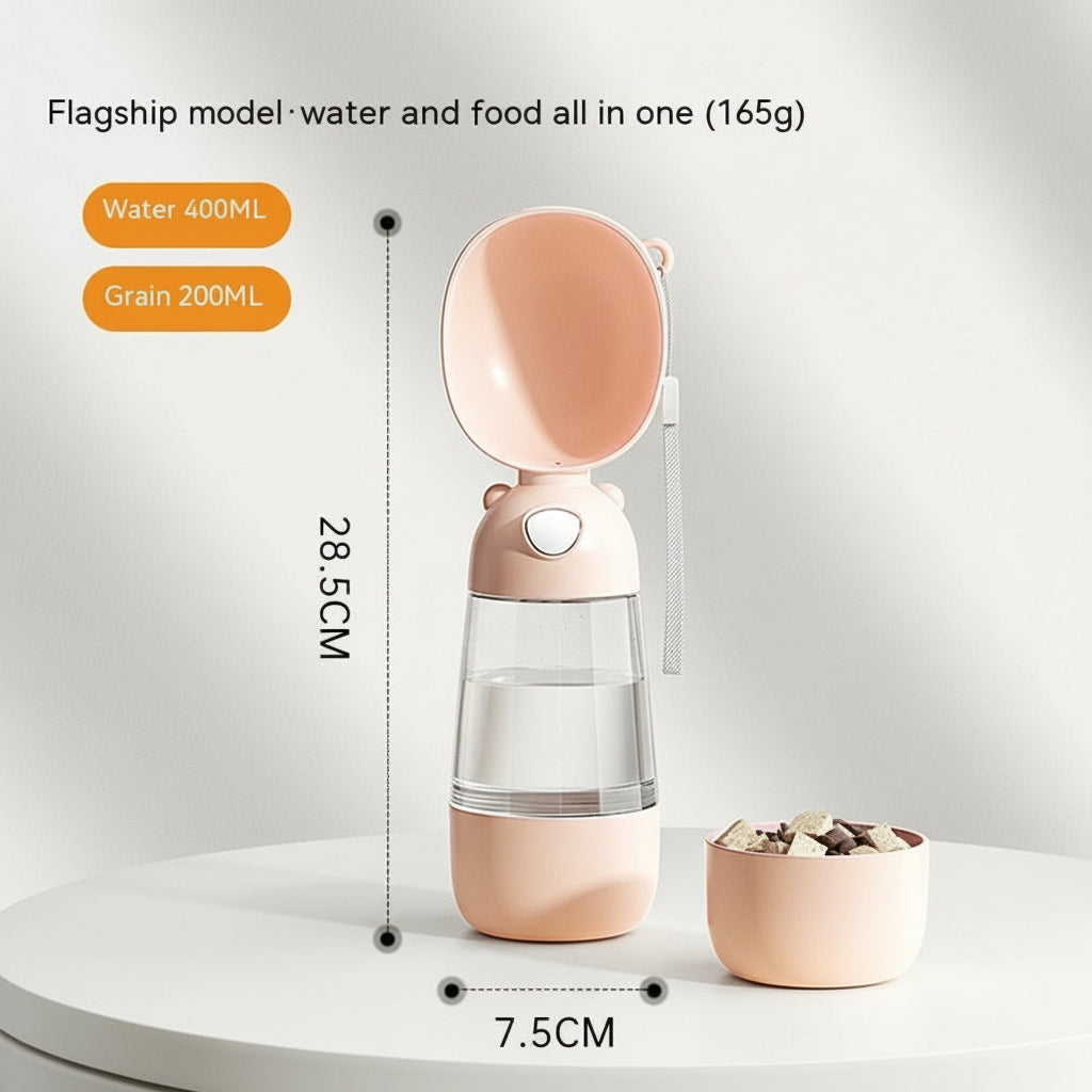Portable Dog Water Bottle Food and Water Container for Pet Pets Feeder Bowl Outdoor Travel Drinking Bowls Water Dispenser