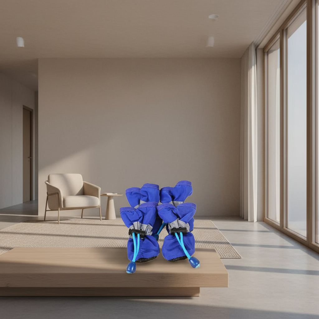 4Pcs/Set Waterproof Pet Dog Shoes Anti-Slip Rain Boots Footwear for Small Cats Dogs Puppy Dog Pet Booties Pet Paw Accessories