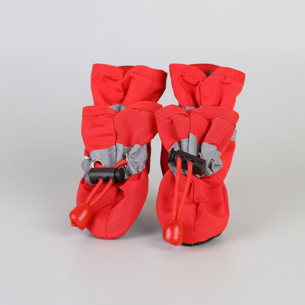 4Pcs/Set Waterproof Pet Dog Shoes Anti-Slip Rain Boots Footwear for Small Cats Dogs Puppy Dog Pet Booties Pet Paw Accessories