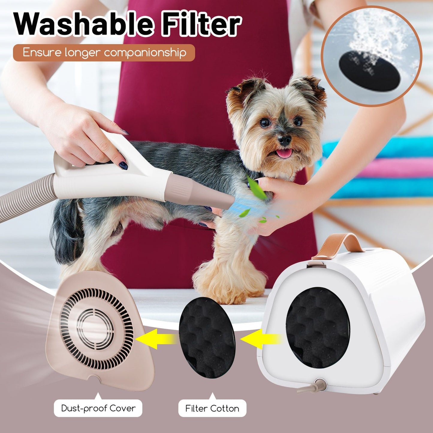 Dog Cat Hair Blower with Negative Ion Function easy to use