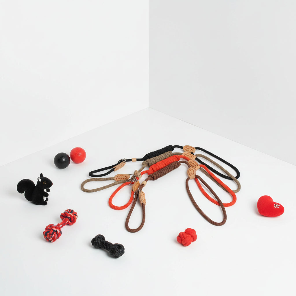 Dog Leash Slip Rope Lead Leash Heavy Duty Braided Rope Adjustable Loop Collar Training Leashes for Medium Large Dogs