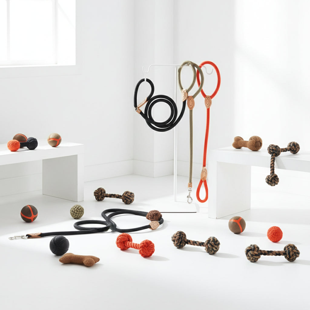 Dog Leash Slip Rope Lead Leash Heavy Duty Braided Rope Adjustable Loop Collar Training Leashes for Medium Large Dogs