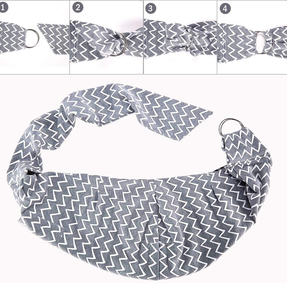 Small Pet Sling Carrier-Hands Free Reversible Pet Papoose Bag Tote Bag with a Pocket Safety Belt Dog Cat for Outdoor Travel Grey Stripe