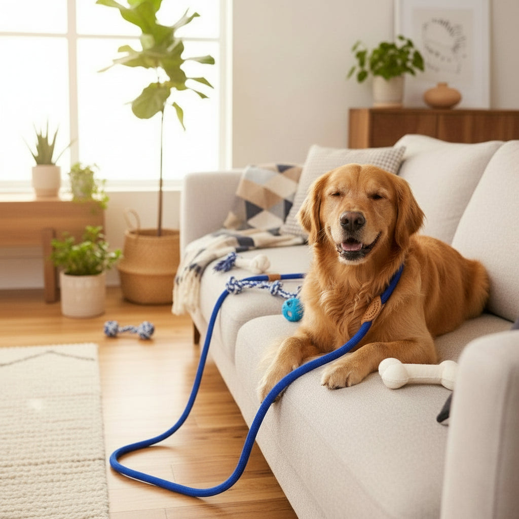 Dog Leash Slip Rope Lead Leash Heavy Duty Braided Rope Adjustable Loop Collar Training Leashes for Medium Large Dogs