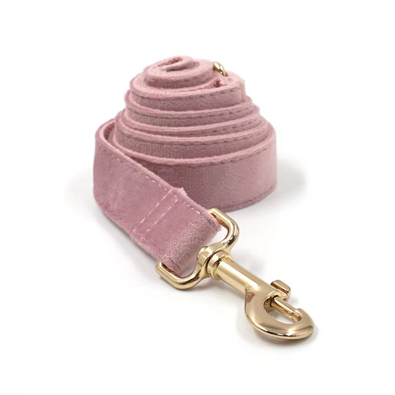 Pink Dog Harness for Girl Dogs Cute Dog Collar with Removable Bowtie 5Pcs Pet Traction Set Dog Harness Bow Collar Leash Poop Bag