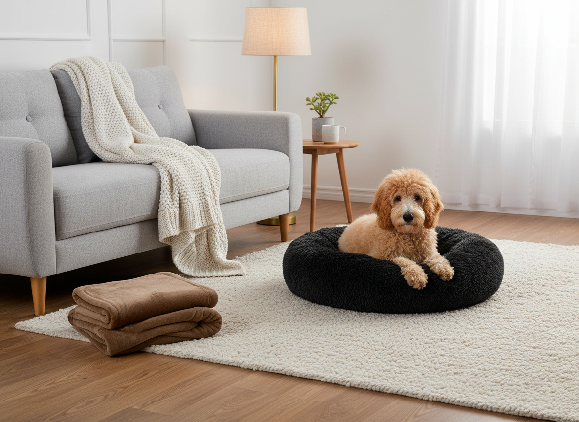 Donut bed in beautiful room