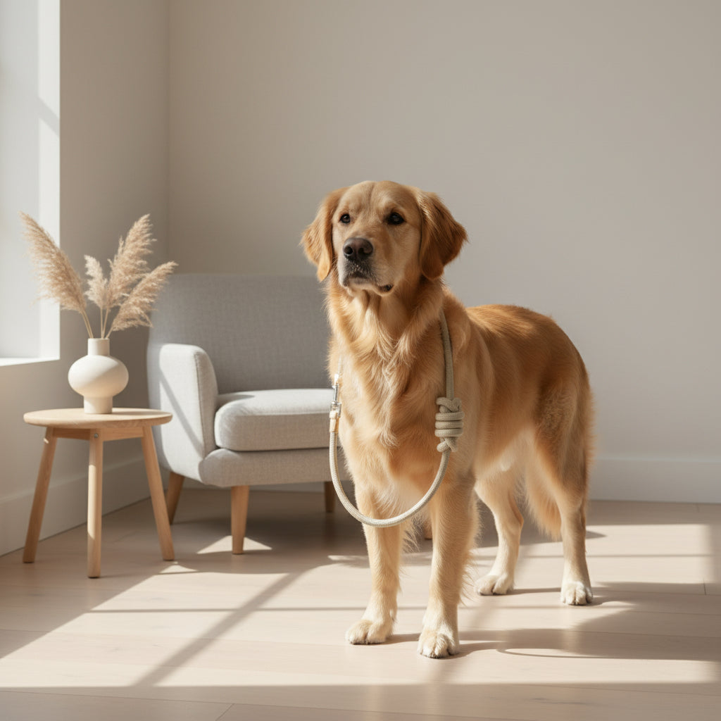 Dog Leash Slip Rope Lead Leash Heavy Duty Braided Rope Adjustable Loop Collar Training Leashes for Medium Large Dogs